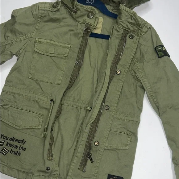Zara Boys Aviator Olive Green Jacket - Picture 7 of 10